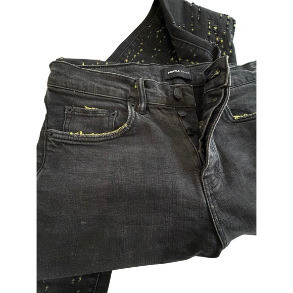 Purple Brand P001 Jeans | Black Wash w/ Yellow Contrast Weft | Mens 31 | NWOT‎ - Picture 10 of 13